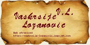 Vaskrsije Lozanović vizit kartica